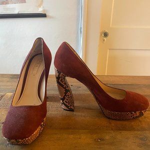Prada python skin and suede heels size 40